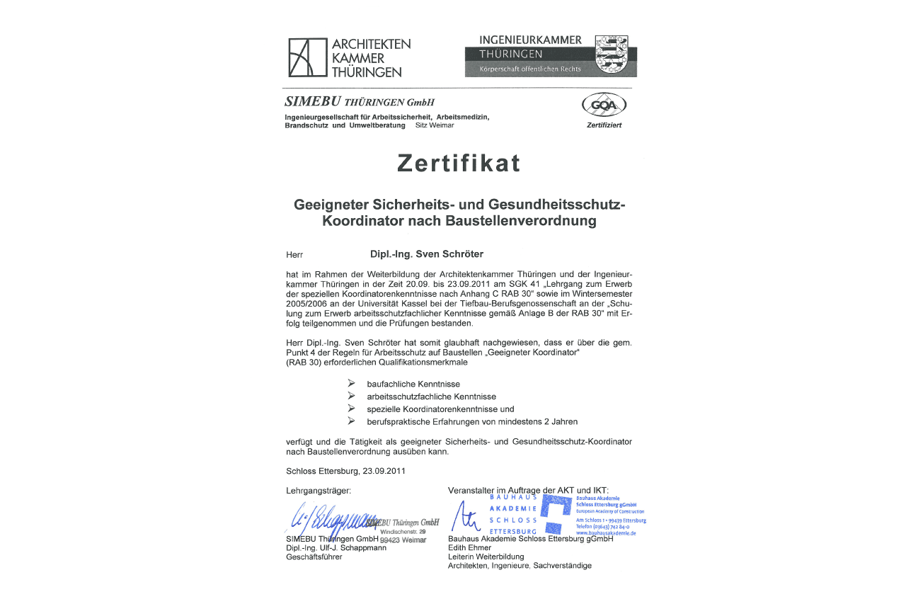 Sicherheits- und Gesundheitsschutzkoordinator